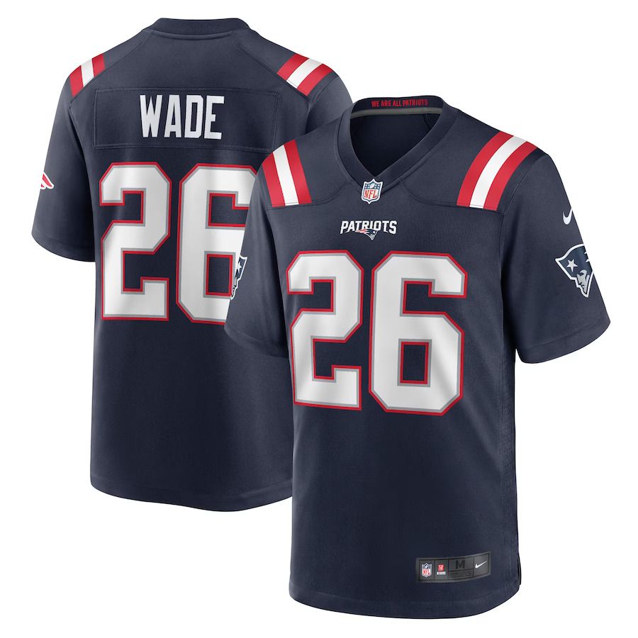 Men New England Patriots #26 Shaun Wade Nike Navy Game NFL Jersey